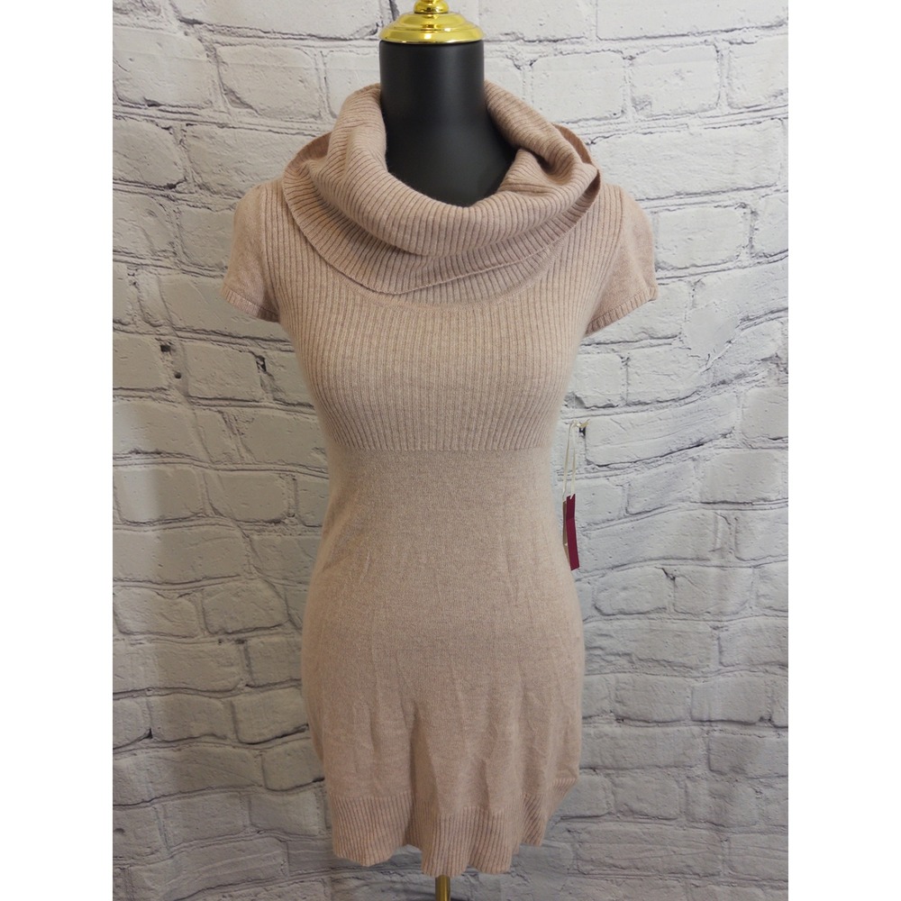 Ruby Moon Sweater Dress‎ Womens Small Blush Pink Cowl Neck Angora Wool Blend NEW